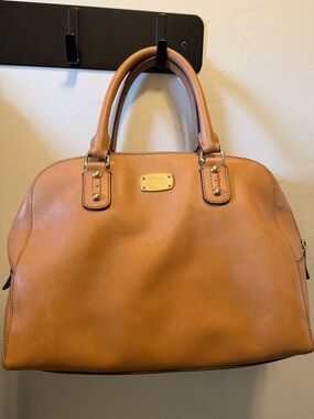 Michael Kors Cognac Tan Leather Satchel with Gold Hardware